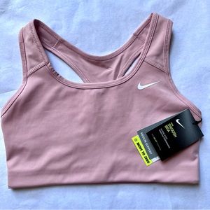 Nike Dri-FIT Swoosh Medium-support Non-padded Sports Bra Pink/White Size Medium